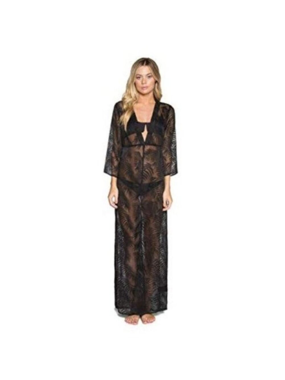 Tavik Black Palm Print Cover Up Dress